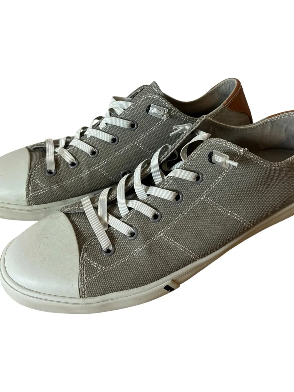 Johnnie-O Mens Sail Away Canvas Lace Up Sneakers Grey Low Top Men’s Size 10.5M